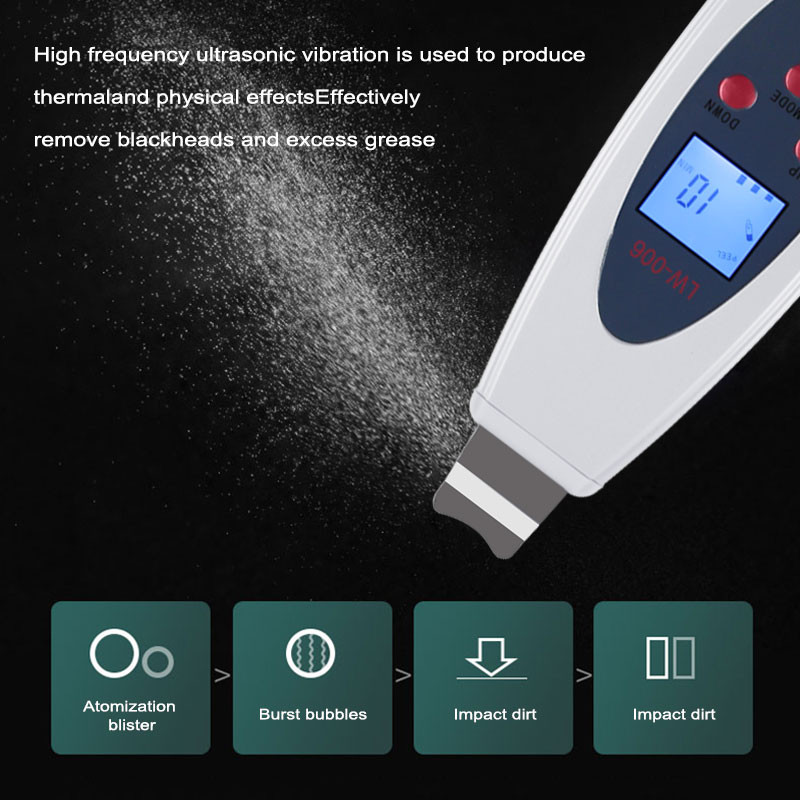 Ultrahangos bőrradír tisztító Arctisztító akne eltávolítás Galvános arcfürdő ultrahangos peeling Clean Tone Lift LW006
