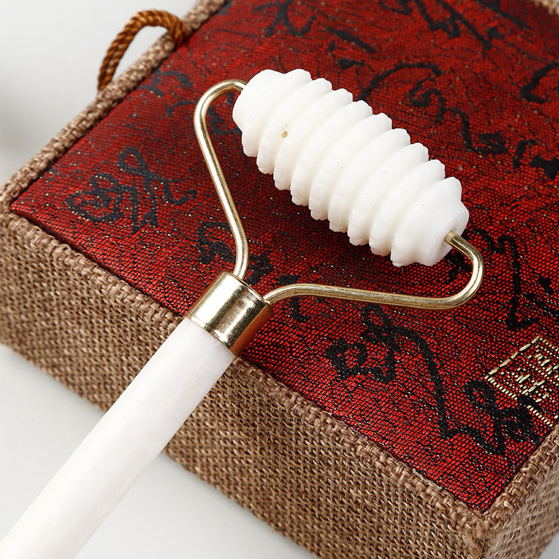 Novi bijeli žad Kamen za masažu Prirodni kvarcni strugač Valjak od žada Gua sha set Bijeli alat za masažu lica za podizanje lica za leđa