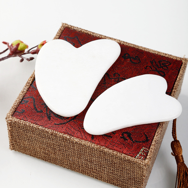 Novi bijeli žad Kamen za masažu Prirodni kvarcni strugač Valjak od žada Gua sha set Bijeli alat za masažu lica za podizanje lica za leđa