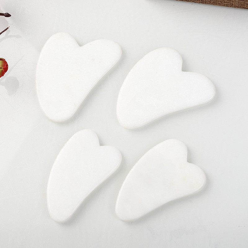 Novi bijeli žad Kamen za masažu Prirodni kvarcni strugač Valjak od žada Gua sha set Bijeli alat za masažu lica za podizanje lica za leđa