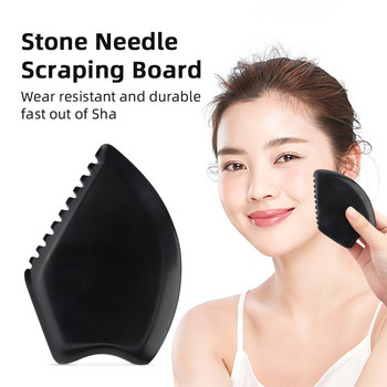 Black Jade Roller Sawtooth Scraping Board Set Face Massager Set Facial Gua Sha Kit Face Lift Beauty Health Skin Care Tools