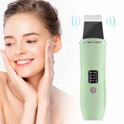 Scrubber cu ultrasunete pentru piele EMS Spatulă facială cu vibrații Dispozitiv de îndepărtare a punctelor negre Curățare profundă a feței Mașină de lifting Curățător de lopată