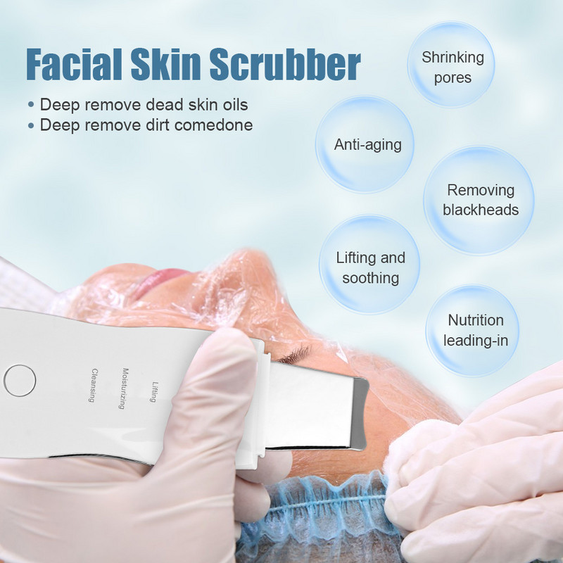 Ultrahangos arcbőrradír peeling ultrahangos szépségápoló készülék arc akne mitesszer eltávolító bőrradír arctisztító eszköz