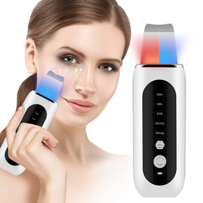 Scrubber cu ultrasunete pentru piele 5 moduri LED Roșu Albastru Lumină EMS Lifting facial Eliminator de puncte negre Acnee Curățarea porilor Mașină de peeling Lopată