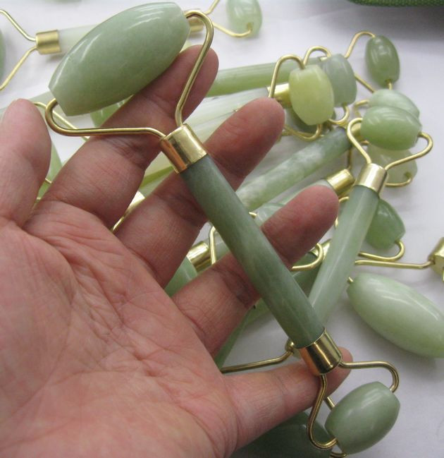 Dvostruka glava Masaža za podizanje lica Roller od žada Masažer za tijelo i vrat Prirodni kamen od žada Alat za uljepšavanje lica protiv bora