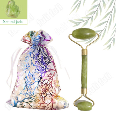 Masažni valjak od prirodnog žada Prirodni ružičasti ručno rađeni Gua Sha kamen Uređaj za uljepšavanje lica Alat za njegu kože lica Odijelo Valjak od žada