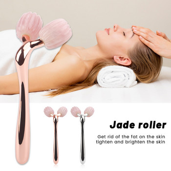 Όργανο μασάζ με Roller Remover 3D Face Lift Full Body Relaxation 360 Rotate Facial Jade Roller για αδυνάτισμα προσώπου