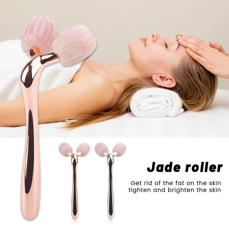 Ránctalanító görgős masszírozó műszer 3D Face Lift teljes test relaxáció 360 Forgatható arc Jade henger az arc karcsúsításához