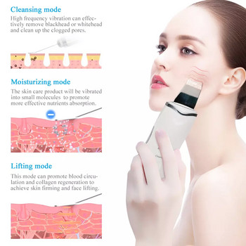 Ултразвуков скрубер за кожата Deep Facial Cleaner Ion Acne Remover Blackhead Peeling Shovel Cleaner Масажор за лице Лифтинг машина