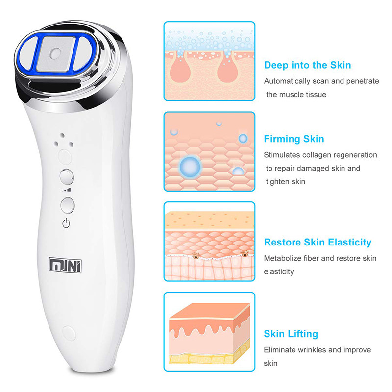 Ultrahangos Mini HIFU RF emelőgép Heat Up Beauty Device hordozható arcmasszírozó arcra szem nyak test bőrápoló termék