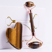 Natural Gua Sha Board bőrápoló masszírozó arc szépségéhez Jade görgős gouache kaparó Tigereye Stone Guasha cellulit masszázs