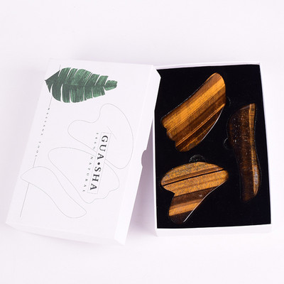 Natural Gua Sha Board bőrápoló masszírozó arc szépségéhez Jade görgős gouache kaparó Tigereye Stone Guasha cellulit masszázs