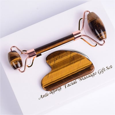 Natural Gua Sha Board bőrápoló masszírozó arc szépségéhez Jade görgős gouache kaparó Tigereye Stone Guasha cellulit masszázs