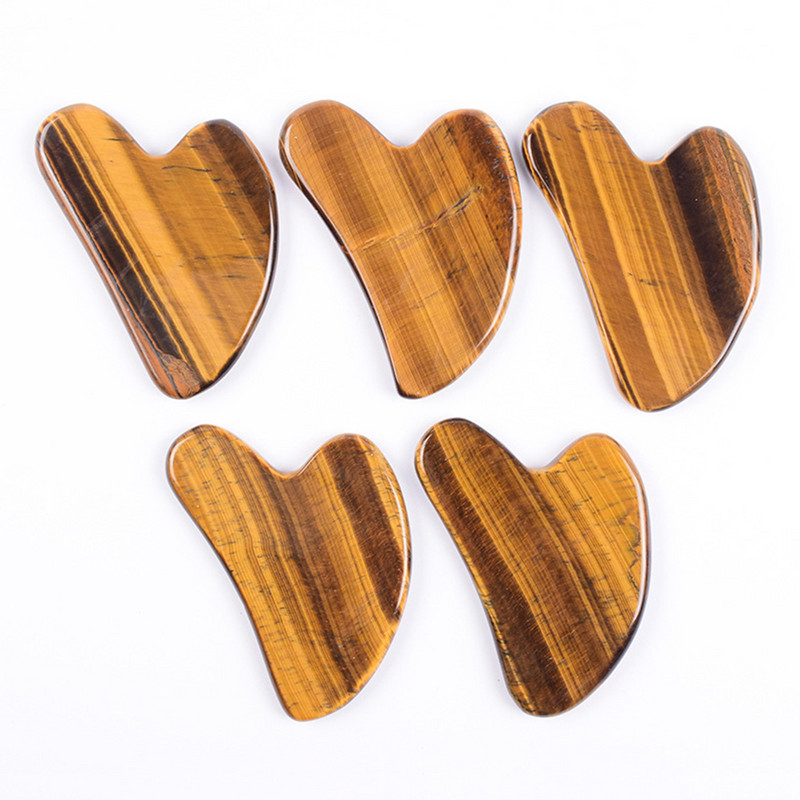 Natural Gua Sha Board bőrápoló masszírozó arc szépségéhez Jade görgős gouache kaparó Tigereye Stone Guasha cellulit masszázs