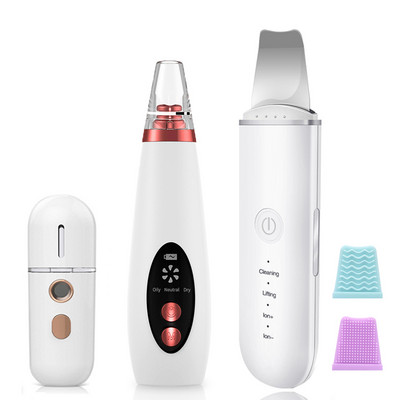 Scrubber cu ultrasunete pentru piele EMS Curățare profundă a porilor faciali Masaj lifting facial Dispozitiv de îndepărtare a punctelor negre Aspirator de curățat acnee