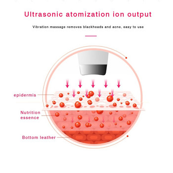Ултразвуков скрубер за пилинг на кожата Премахване на черни точки Дълбоко почистване на лице Ултразвуков йонен почистващ препарат за пори Лопата за почистване на лицето