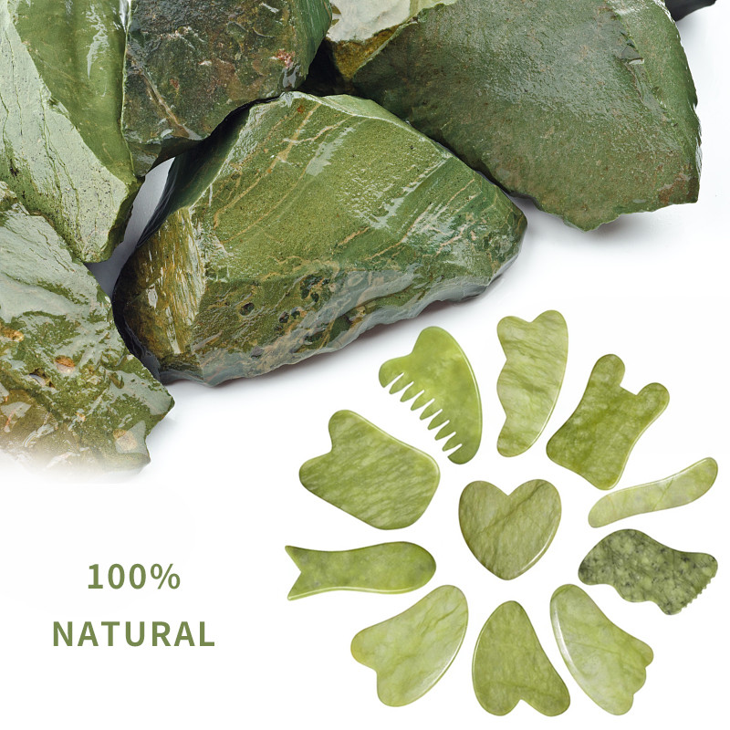 Natural Face Jade Roller Gua Sha Scraper Arcbőrápolás Guasha Stone Masszírozó Arc Nyak Bőr Lifting Ránctalanító ápolás