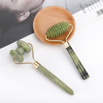 1PC 5 вида Xiu Yu Jade Roller Facial Ridged Roller Skin Massage Roller Face Massage Tool против стареене на бръчки Единична/двойна глава