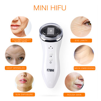 Ултразвуков RF радиочестотен лифтинг на лицето, шията и кожата, масажор Mini Hifu против бръчки, стягащо устройство за отслабване на лицето