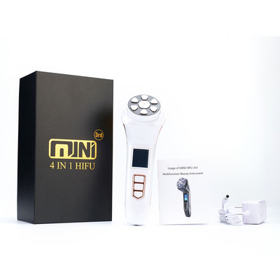4 in 1 Mini Hifu Machine Ultragarsinis RF EMS PULSE veido grožio prietaisas kaklą pakeliantis odą stangrinantis veido masažuoklis nuo raukšlių
