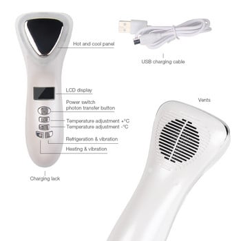 Υπερήχων Κρυοθεραπεία LED Hot Cold Hammer Facial Lifting Δόνηση Μασάζ προσώπου Body Spa Import Export Μηχάνημα σαλονιού ομορφιάς