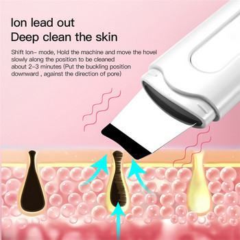 CkeyiN EMS Microcurrent Sonic Skin Scrubber Ultrasonic Comedone Extractor Acne Blackhead Remover Facial Pore Deep Clean Spatula