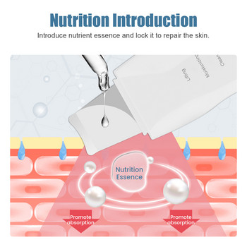 Ултразвуков скрубер за дълбоко почистване на лице Машина за пилинг Лопата за почистване на порите на лицето Скрубер за кожата на лицето Лифтинг Инструмент за красота