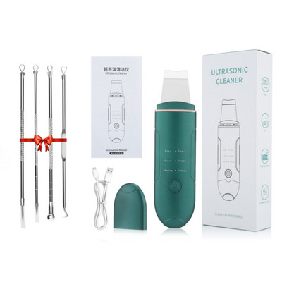 Scrubber cu ultrasunete pentru piele, spatulă cu vibrații, pentru îndepărtarea punctelor negre, lopată, curățare, cavitație, peeling, lifting facial, îngrijire a pielii