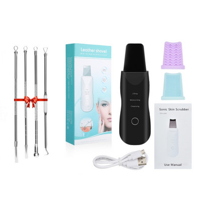 Scrubber cu ultrasunete pentru piele, spatulă cu vibrații, pentru îndepărtarea punctelor negre, lopată, curățare, cavitație, peeling, lifting facial, îngrijire a pielii