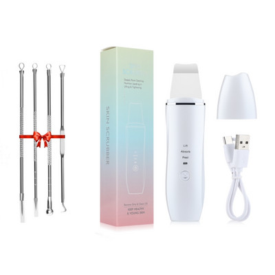 Scrubber cu ultrasunete pentru piele, spatulă cu vibrații, pentru îndepărtarea punctelor negre, lopată, curățare, cavitație, peeling, lifting facial, îngrijire a pielii