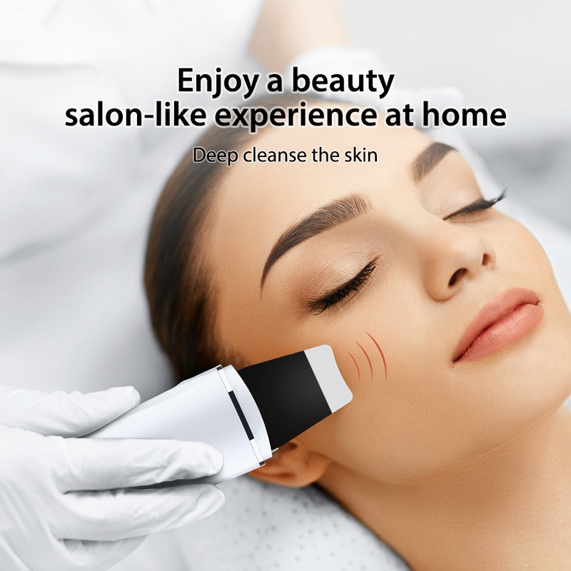 Új ultrahangos bőrradír Vibrációs arc spatula mitesszer eltávolító lapát Clean Cavitation Peeling Facial Lifting bőrápoló