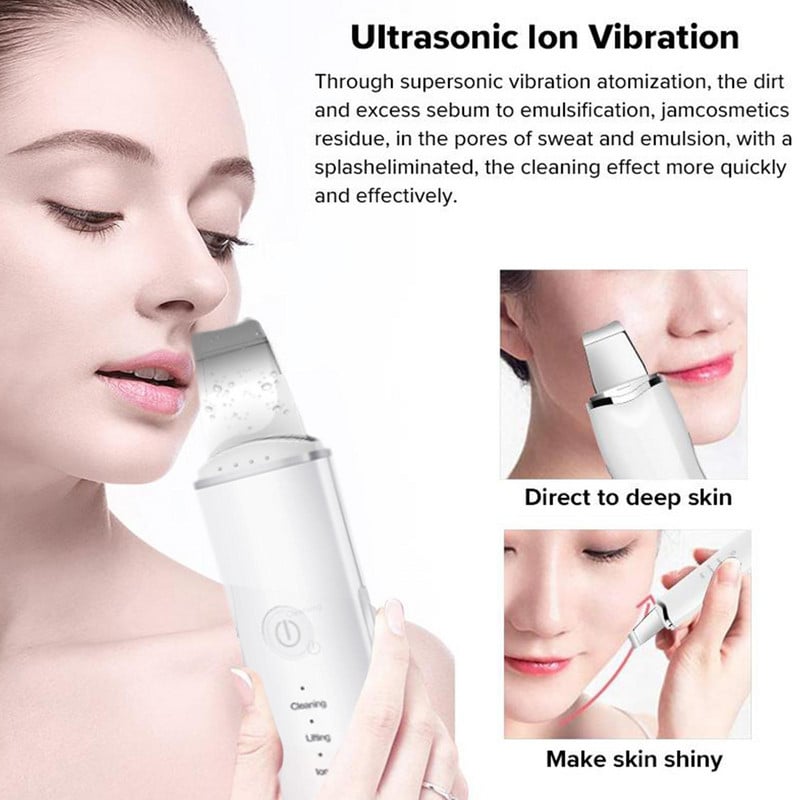 Ultrahangos bőrradír vibrációs arc spatula mitesszer eltávolító arcradír lapát Clean Skin Care peeling arc lifting eszköz
