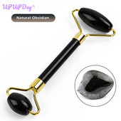 Black Jade Roller Arcmasszázs Görgő Duplafejes Szem Arcmasszírozó Természetes Szépségeszköz Kő tű Relaxáció Nyak Vékony Emelés