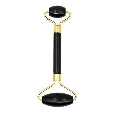Black Jade Roller Arcmasszázs Görgő Duplafejes Szem Arcmasszírozó Természetes Szépségeszköz Kő tű Relaxáció Nyak Vékony Emelés