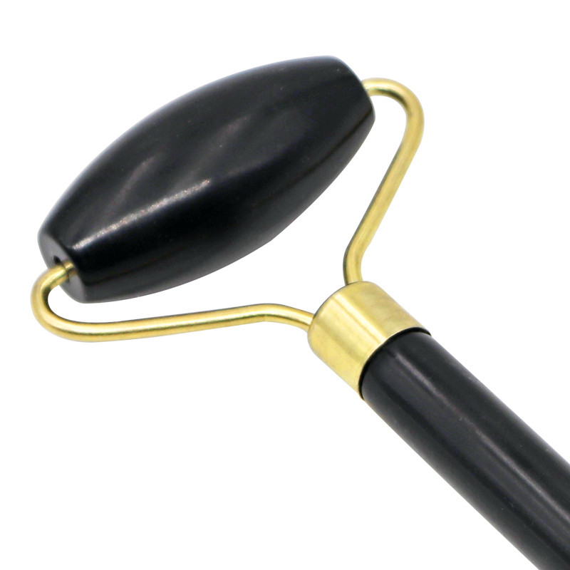 Black Jade Roller Arcmasszázs Görgő Duplafejes Szem Arcmasszírozó Természetes Szépségeszköz Kő tű Relaxáció Nyak Vékony Emelés