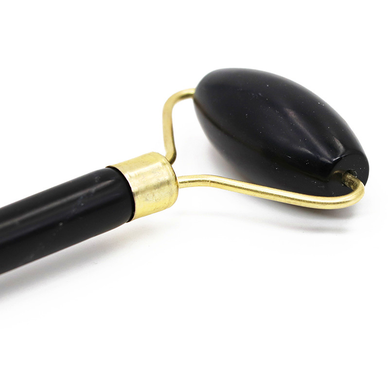 Black Jade Roller Arcmasszázs Görgő Duplafejes Szem Arcmasszírozó Természetes Szépségeszköz Kő tű Relaxáció Nyak Vékony Emelés