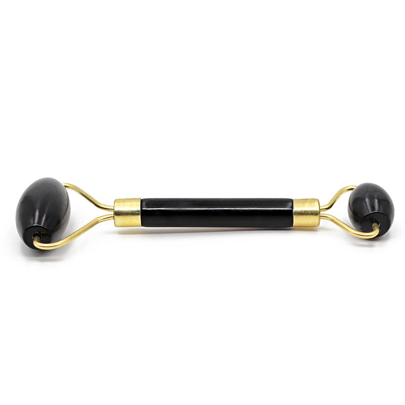 Black Jade Roller Arcmasszázs Görgő Duplafejes Szem Arcmasszírozó Természetes Szépségeszköz Kő tű Relaxáció Nyak Vékony Emelés