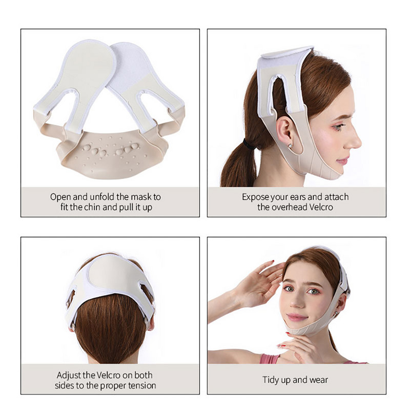 Hingav V näo põske Lift Up Band Näole Õhuke mask Vähendab topeltlõua V-joont kujundav side Kortsudevastane näoside