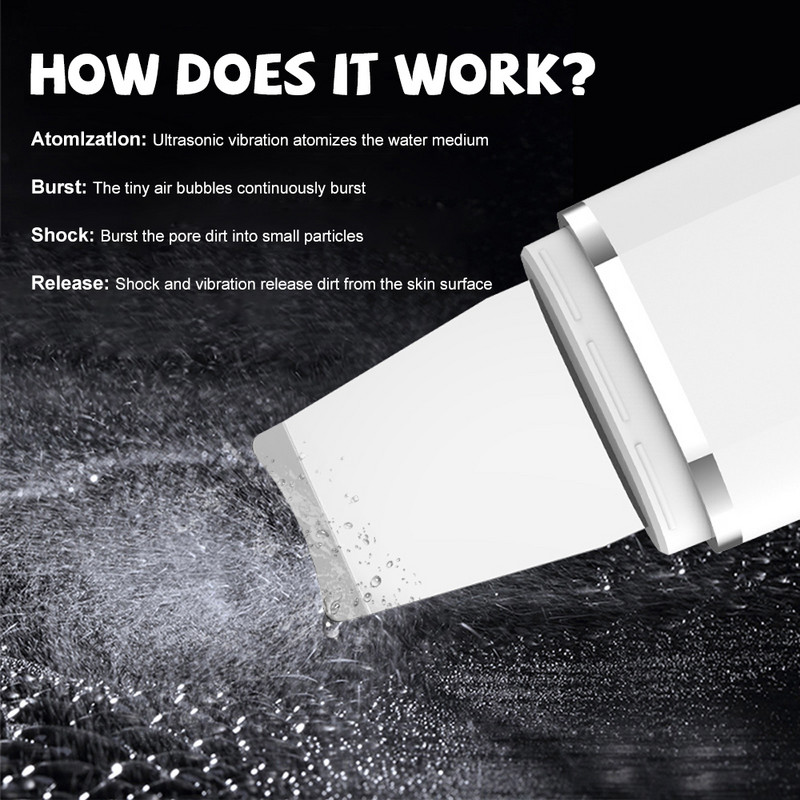 2022 m. naujausias su ekranu Ultragarsinis odos šveitiklis inkštirų valiklis porų valiklis giluminio veido masažuoklio priežiūros garsinio šveitimo prietaisas