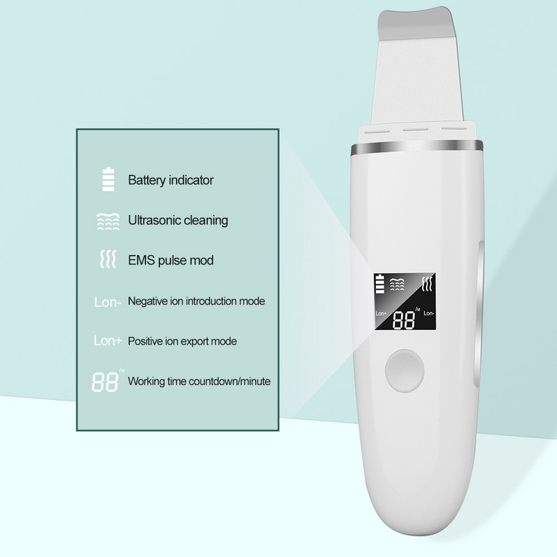 2022 m. naujausias su ekranu Ultragarsinis odos šveitiklis inkštirų valiklis porų valiklis giluminio veido masažuoklio priežiūros garsinio šveitimo prietaisas