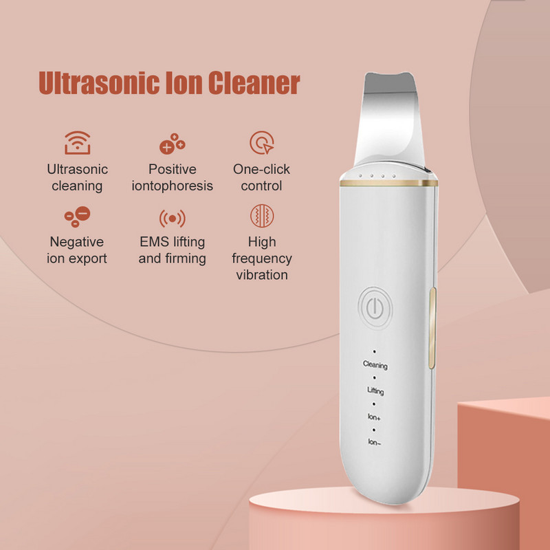 Ultrahangos bőrradír vibrációs arc spatula mitesszer eltávolító arcradír lapát Tiszta kavitációs peeling arc lifting