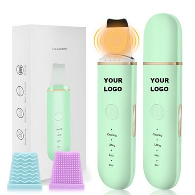 Scrubber cu ultrasunete pentru piele Dispozitiv de curățare a feței Ion Acnee Eliminator de puncte negre Peeling Lopa de curățat Masaj facial Scraper Lifting facial