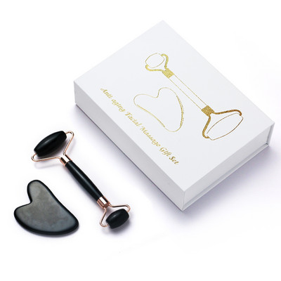 Najprodavaniji Privatna robna marka Visokokvalitetni Guasha 100% prirodni kvarcni ružičasti zlatni masažer od žada Roller za lice protiv starenja Roll za lice