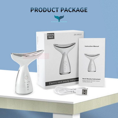 Kaklo veido grožio prietaisas Veido ir kūno masažas Ultragarsinis aparatas LED fotonų terapija Odą stangrina raukšles, pašalinkite odos priežiūros priemones