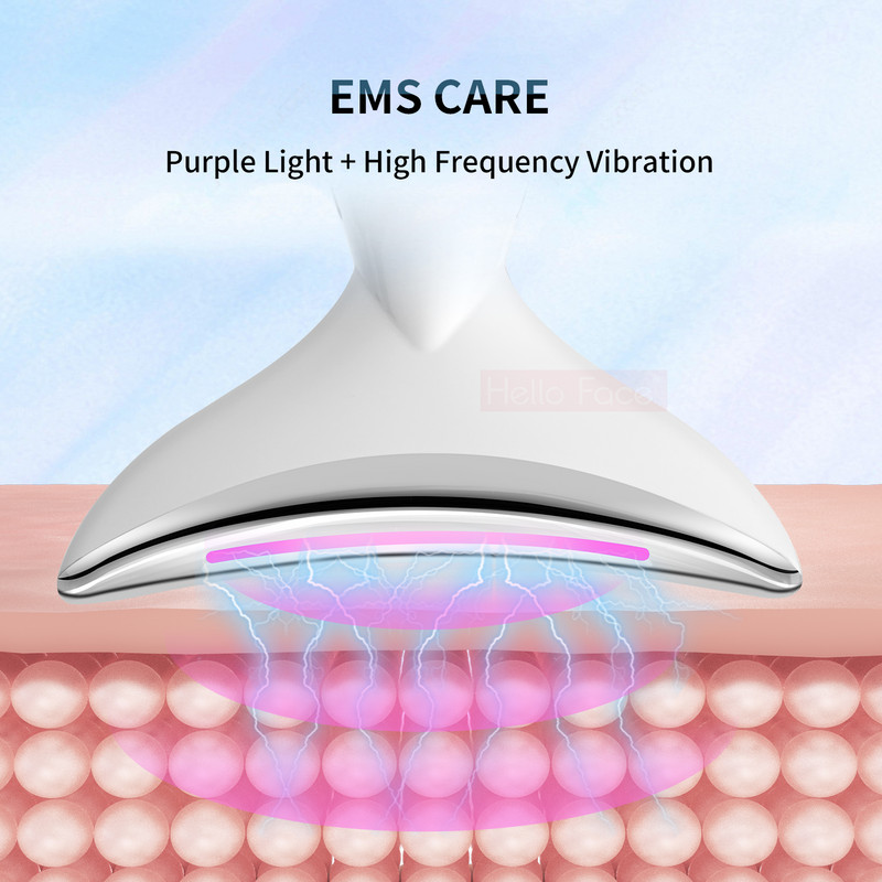 Kaklo veido grožio prietaisas Veido ir kūno masažas Ultragarsinis aparatas LED fotonų terapija Odą stangrina raukšles, pašalinkite odos priežiūros priemones