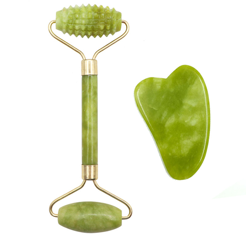 Guasha kaparó Jade görgős arcmasszázs Gua sha kaparó Jade görgő Microniddle görgős arcmasszírozó szépség nyak vékony eszköz