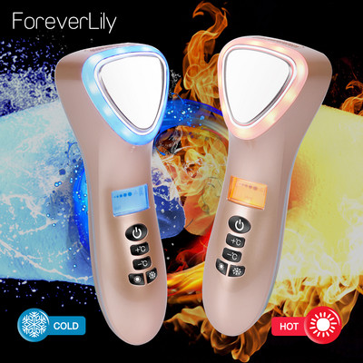Crioterapie cu ultrasunete Ciocan rece la cald LED Foton Masaj cu vibrații Lifting facial Strângere Shrink Ultrasunete Instrument pentru pielea porilor