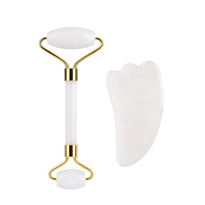 Gua Sha Jade görgős készlet masszírozó arcra test szépség bőrápolás Gouache kaparó Guasha bőrápoló arc lift cellulit masszázs eszköz