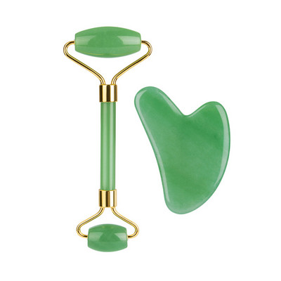 Gua Sha Jade görgős készlet masszírozó arcra test szépség bőrápolás Gouache kaparó Guasha bőrápoló arc lift cellulit masszázs eszköz