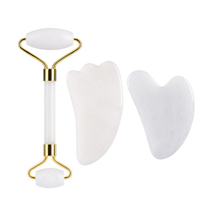 Gua Sha Jade görgős készlet masszírozó arcra test szépség bőrápolás Gouache kaparó Guasha bőrápoló arc lift cellulit masszázs eszköz
